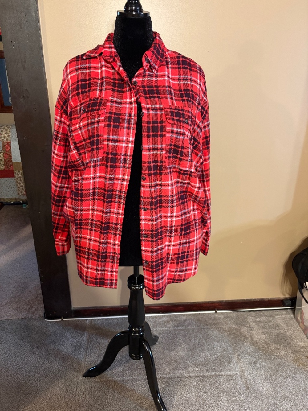Red oversized flannel